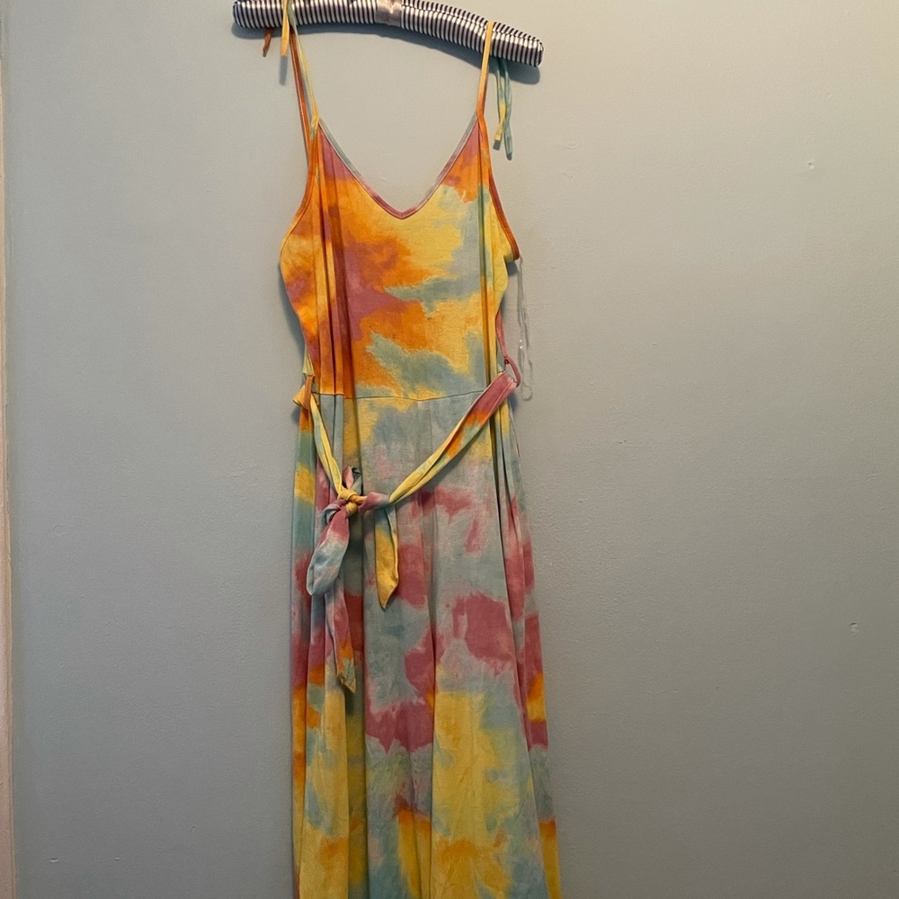 Rainbow tie-dye romper